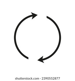 Two semicircular arrows. Following each other in a circle. Vector symbol.
