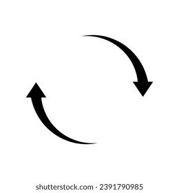 Two semicircular arrows. Following each other in a circle. Vector symbol.