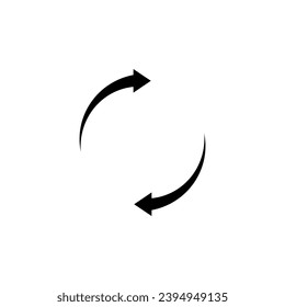 Two semicircular arrows. Following each other in a circle. Vector symbol.