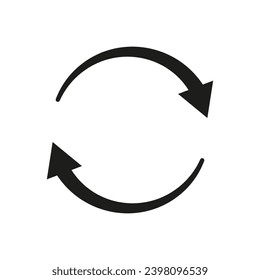 Two semicircular arrows. Following each other in a circle. Vector symbol.