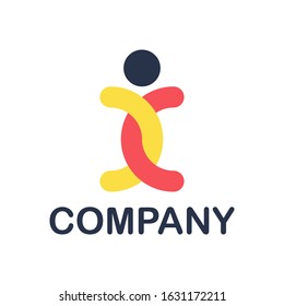 two semicircular shapes intersect each other, for a company logo or symbol