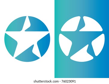Two separate drawings of stars on the floor