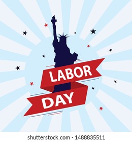 two of September, United Stated labor day greeting. 2nd September, Usable for greeting cards, banners.