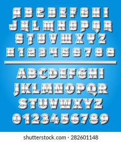 Two sets of alphabet in shiny metal style - vector illustration