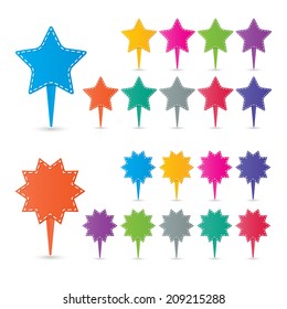 two sets of blank colorful map pointers in flat style. vector.