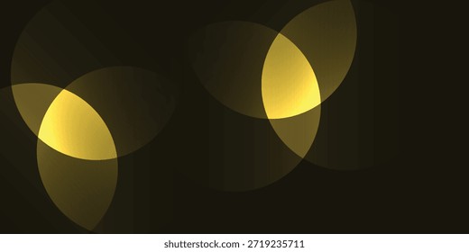 Two sets of overlapping golden light circles create an abstract and ethereal visual effect on a dark background, suggesting depth and luminosity.