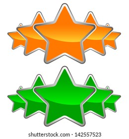 Two sets of stars on a white background