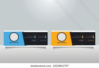 Two sets of trendy and flat email signature templates