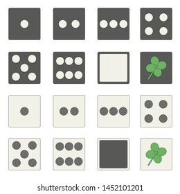 Two sets of vector dice with light and dark side top view. every game has its own luck