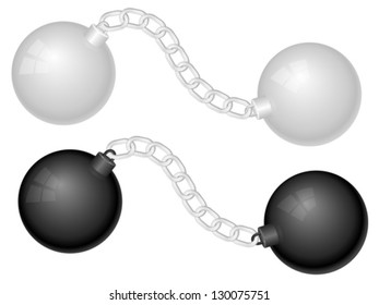 Two shackles on a white background.