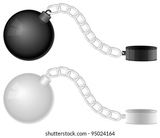 Two shackles on a white background.