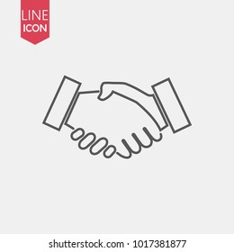 Two Shake Hands for Peace Illustration Logo Silhouette