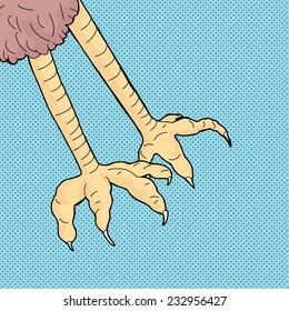 Two sharp talons over blue halftone background