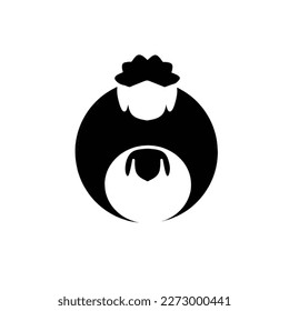 two sheep logo in black and white on a white background
