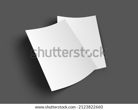 Two Sheet Of Paper A4 Size Isolated On Gray. EPS10 Vector