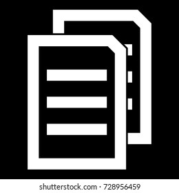 Two sheets of document white icon .