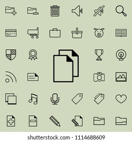 two sheets icon. Detailed set of minimalistic icons. Premium graphic design. One of the collection icons for websites, web design, mobile app on colored background