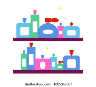 Dos shekves de la colección Perfumes, ilustración de diseño plano vectorial. 