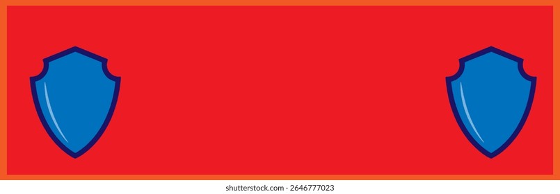 two shields on a red background,