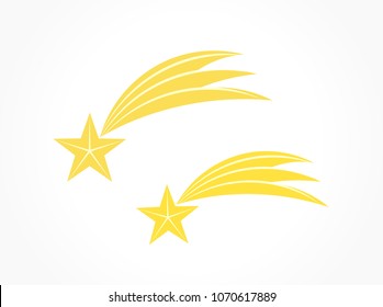 Two shooting stars. Vector illustration