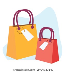 Zwei Shop-Sack-Logo, Vektorgrafik mit unterschiedlichen Farben
