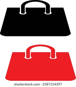 two shopping bag icon vector 