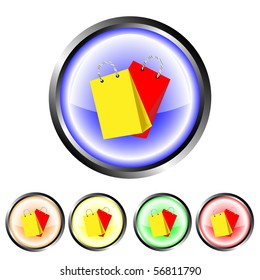 Two shopping bags buttons - vector