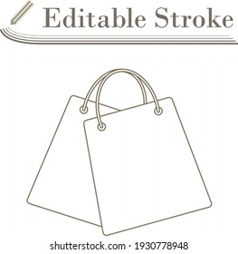 Two Shopping Bags Icon. Editable Stroke Simple Design. Vector Illustration.