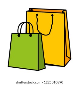 two shopping bags isolated icon