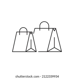 Two shopping bags line icon. linear style sign for mobile concept and web design. Small and large bag outline vector icon. Symbol, logo illustration. Vector graphics