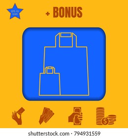 two shopping bags  line vector icon. Flat design style.