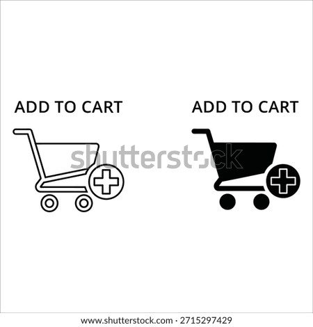 Two shopping cart with add to cart text black and white