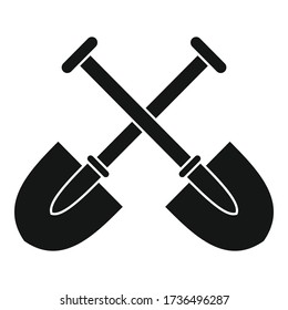 Two shovels icon. Simple illustration of two shovels vector icon for web design isolated on white background