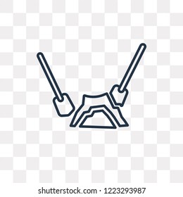 Two Shovels vector outline icon isolated on transparent background, high quality linear Two Shovels transparency concept can be used web and mobile