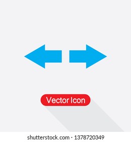 Two Side Arrow Icon, Left Arrow And Right Arrow Icon Vector Illustration In Flat Style Eps10