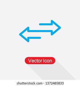 Two Side Arrow Icon Vector Illustration In Flat Style Eps10