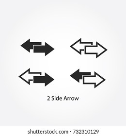 Two side arrow left and right direction icon vector illustration.