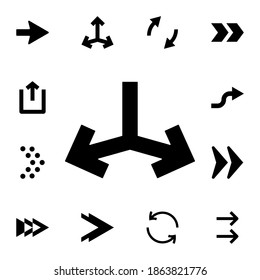Two side arrows flat vector icon in arrows pack