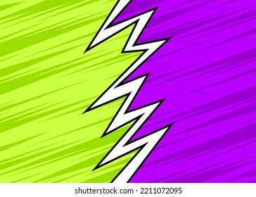 Two side background with comic style and slash line pattern. Versus mode background