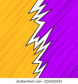 Two side background with comic style and slash line pattern. Versus mode background