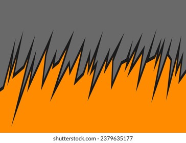 Two side background separated with jagged line pattern