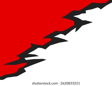 Two side background separated with jagged line pattern
