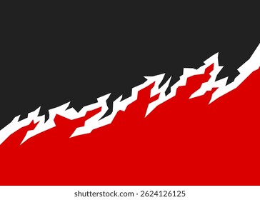 Two side background separated with jagged line pattern