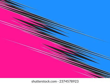 Two side background separated with spikes line pattern