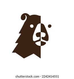 two side bear face logo design 