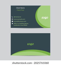 tarjeta de visita de dos caras, tarjeta de visita de estilo plano totalmente editable 