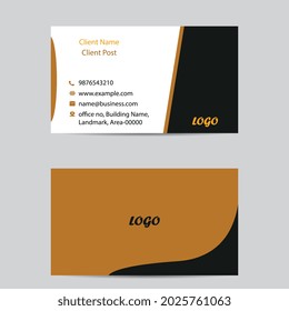 two side business card, fully editable modern flat style business card 