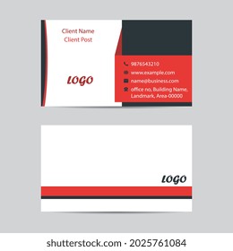 two side business card, fully editable modern flat style business card 