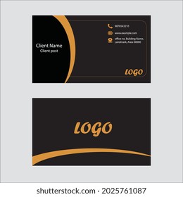 two side business card, fully editable modern flat style business card 