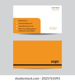 two side business card, fully editable modern flat style business card 